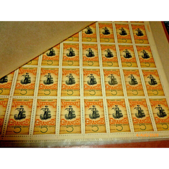 #1323‎ NATIONAL GRANGE CENTENNIAL. MINT SHEET.  F-VF NH OG 50 - Picture 2 of 2